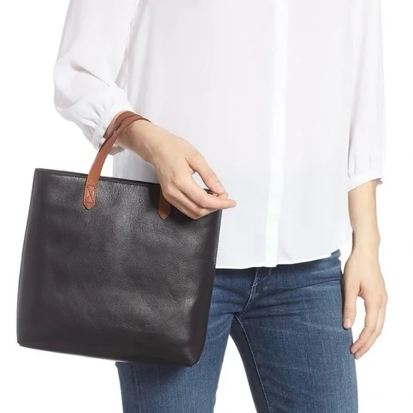 Madewell Small Transport Crossbody Bag in Black and English Saddle - Picture 10 of 10